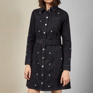 Ted Baker Rosarie Embroidered Denim Women’s Dress sz 2